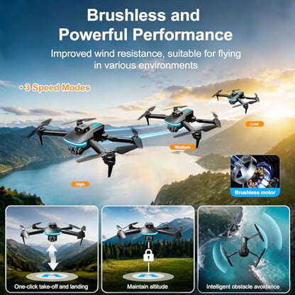 Ourlife Mini Drone with Camera 1080P for Adults,36Min Flight Time - color: BlackGreen