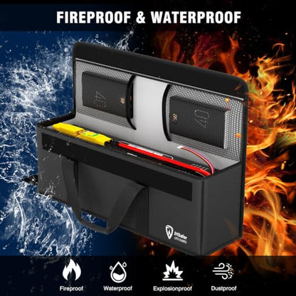 E-Bike Battery Safe Bag Explosionproof, Lipo Bag,19.3 x 5.1 x 7in