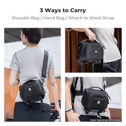K&F CONCEPT Camera Shoulder Bag, Hardshell Camera Case with Tripod Holder - size: S