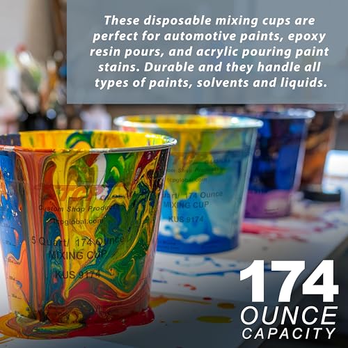 Custom Shop Paint Mixing Cups, 5-Quart, 48 Pack, Plastic Measuring Cups - size: 48 Count (Pack of 1)
