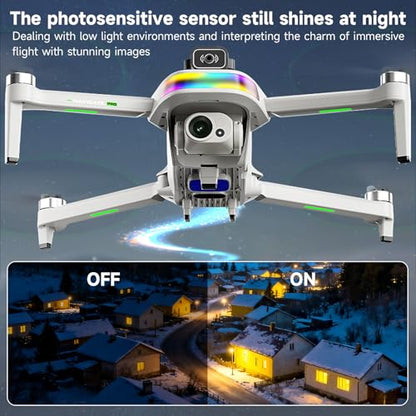 4K Drone with Camera for Adults & Beginners, 5.5" HD Touchscreen Remote, 30-Min Flight, Brushless Motor, Smart Obstacle Avoidance, One-Key Return, Foldable RC Drone Under 260g