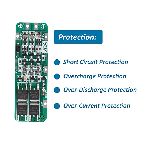 6pcs 3S 20A BMS 18650 Li-ion Lithium Battery Charger Module BMS Protection Board PCB 11.1V 12V 12.6V Module Over-Discharge/Over-Current
