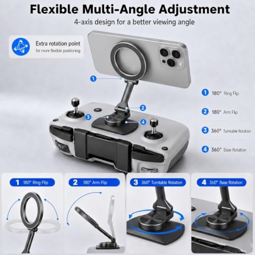 Adjustable Magnetic Phone Stand for DJI RC-N1/N2/N3 Controller(Square Base) - size: Rectangle