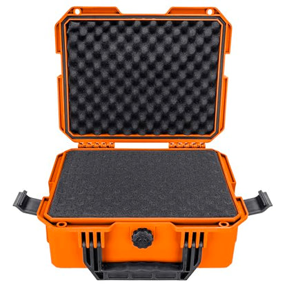 Eylar 13.8" Intact Series Compact Hard Camera Case, Lightweight and Durable Stacker Design with Foam - color: Orange