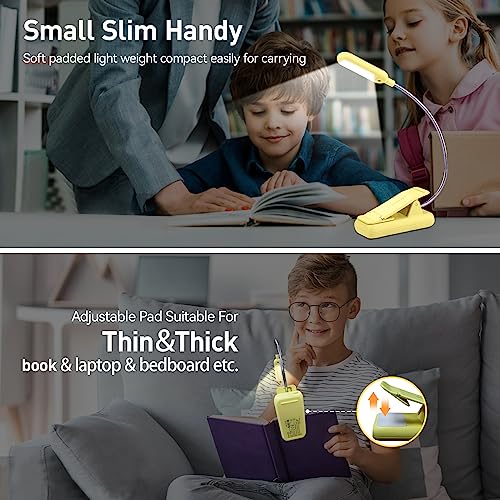 VAVOFO Rechargeable Reading Light, Clip on Book Light for Reading in Bed - color: Yellow