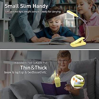 VAVOFO Rechargeable Reading Light, Clip on Book Light for Reading in Bed - color: Yellow