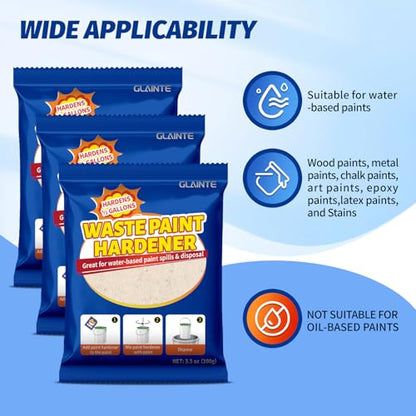 GLAINTE Waste Away Paint Hardener for Water-based Paint 18 Packs - size: 63 Ounce (Pack of 1)