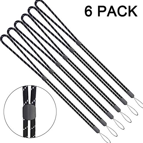 Foshine Lanyards 6pcs Adjustable Neck Lanyard Black for ID Badge - color: 6 Black