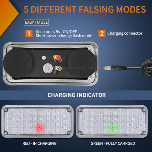 Nilight 2PCS 42LED Green Magnetic Strobe Lights Surface Mount Waterproof - color: 42LED Green