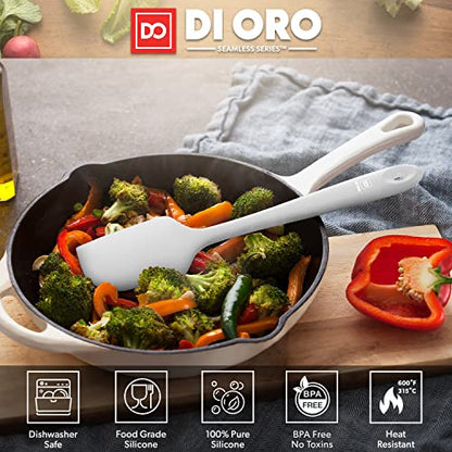 DI ORO Large Silicone Spatula - 600F Heat Resistant, Stone - color: Stone