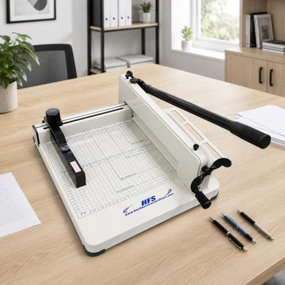 HFS(R) Heavy Duty Guillotine Paper Cutter 400 Sheet Capacity | Solid Steel Construction (A3-17'' paper cutter) - size: A3-17''