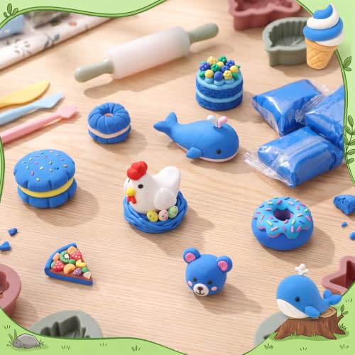 Air Dry Clay Bulk, Modeling Clay for Kids, 100 Pcs, Blue - color: Blue