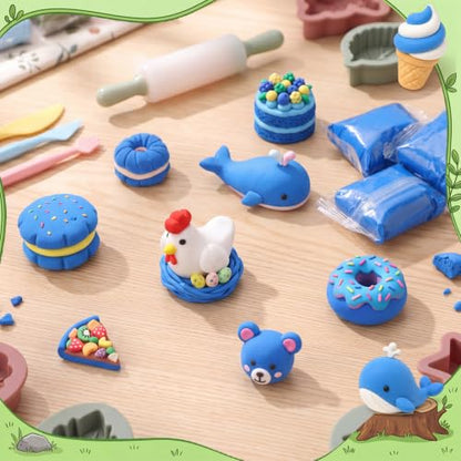 Air Dry Clay Bulk, Modeling Clay for Kids, 100 Pcs, Blue - color: Blue