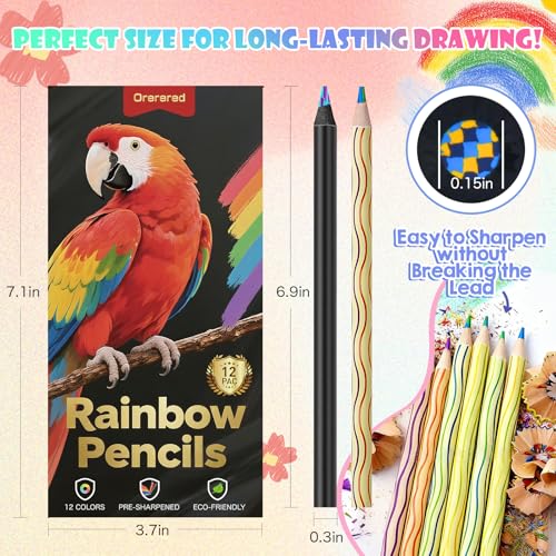 24 Pcs Rainbow Pencils Multi-Color Pencils for Kids Art Supplies 2 Boxes