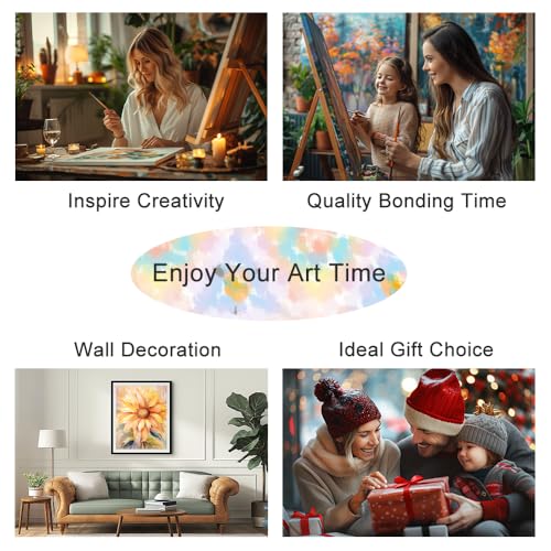 Natuyalo Paint by Numbers for Adults and Beginners, Sunset Mountain Painting by Number Kits on Canvas, Natural Landscape Paint by Number Kit DIY Acrylic Painting Gift 16x20 Inch - color: Color-03