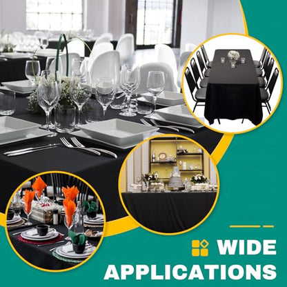 RowinsyDD 50 Pack Black Plastic Tablecloth, Plastic Table Cloths Disposable - color: Black