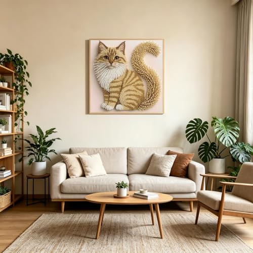 Cat Special Shape Diamond Art Kits For Adults Beginner,Diamond Painting Kit - color: YP107