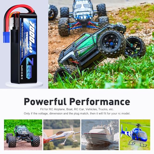 Zeee 4S Lipo Battery 7000mAh 14.8V 100C with EC5 Connector (2 Pack)