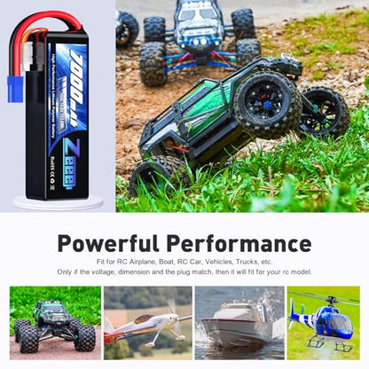Zeee 4S Lipo Battery 7000mAh 14.8V 100C with EC5 Connector (2 Pack)