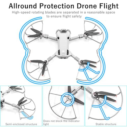 Mini 4 Pro Accessories Bundle: with Propellers Blades Guard Landing Gear Gimbal Protector Leg Extensions Props Holder Strap Lens Cover for DJI Mini 4 Pro Drone Accessories Set
