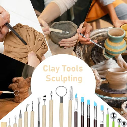 42 Pcs Pottery Tools Kit | Clay Sculpting Tools | Pottery Enthusiast Gifts