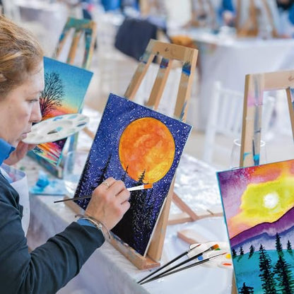 Cholemy 36 Pcs Paint and Sip Kit Gift for Adults 8''x10'',Mountain - style: Mountain