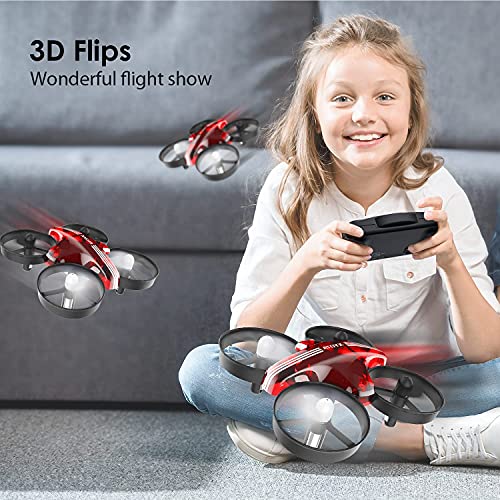 Mini Drone for Kids & Beginners, Indoor RC Nano Helicopter Quadcopter - color: Red