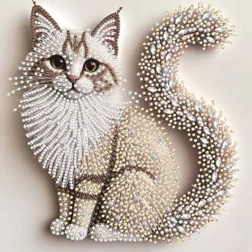 5D Cat Special Shape Diamond Art Kits for Adults,DIY Diamond Painting Kits - color: YP031