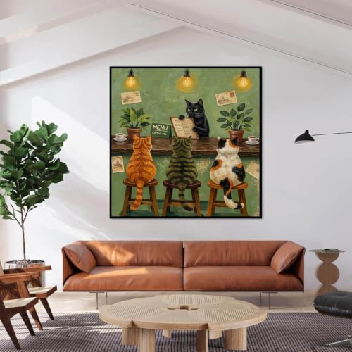 Dugsmgd Cat Diamond Art Kits for Adults, Coffee Diamond Painting 14x14in - color: Cat and Coffee