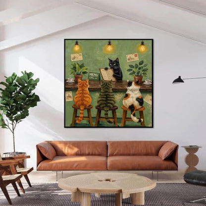 Dugsmgd Cat Diamond Art Kits for Adults, Coffee Diamond Painting 14x14in - color: Cat and Coffee