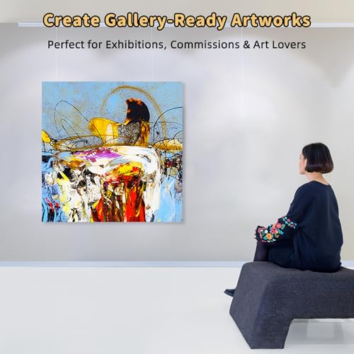 4-Pack 24x24 Square Stretched Canvas Cotton for Oil & Acrylic (60 x 60 cm) - size: 4PK - 24"x24"