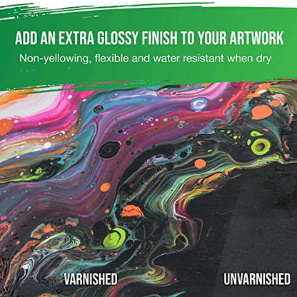 U.S. Art Supply 32 oz High Gloss Varnish for Acrylic Paintings - size: 32-ounces