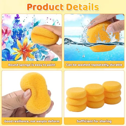 12Pcs Pottery Sponges, Round Clay Sponge, Elasticity, Soft