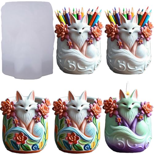 3D Fox Resin Casting Molds, Silicone Animal Candle Molds for Epoxy - color: Fox Resin Mold