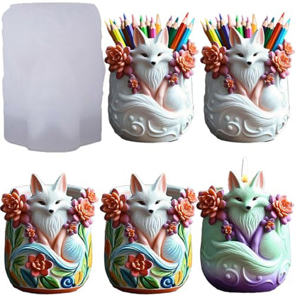 3D Fox Resin Casting Molds, Silicone Animal Candle Molds for Epoxy - color: Fox Resin Mold