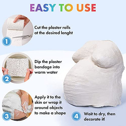 Noe & Malu 4-Inch x 15-Foot Fast-Setting Plaster of Paris Rolls, 12-Pack