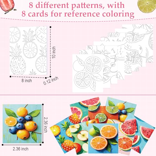 Cholemy 36 Pcs Paint and Sip Kit Gift for Adults 8''x10'',Colorful Fruits - style: Colorful Fruits
