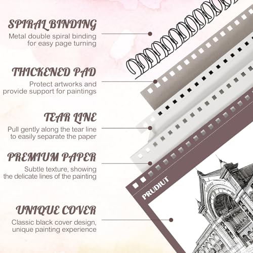 3 Pack Sketch Book 8.5 × 11 in, Spiral Bound, 50 Sheets Each - color: Reddish brown, size: 8.5 x 11inch(3 Pack)
