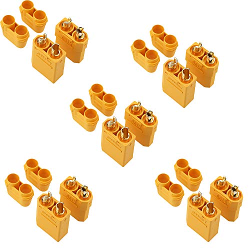 5 Pairs XT90 XT90H Battery Connector Bullet Connector Male and Female Plugs Adapter with Sheath Housing for RC Lipo Battery