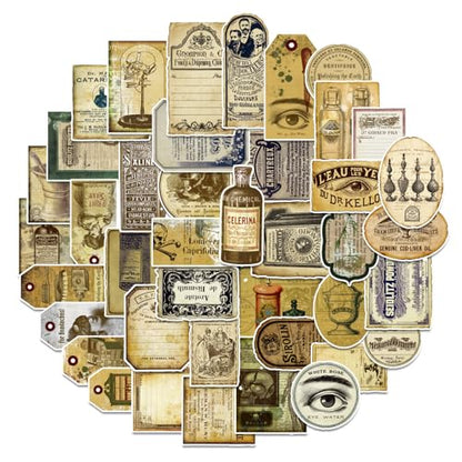 Prstincol 120 Pcs Vintage Apothecary Potion Label Stickers - style: Apothecary Potion Label Stickers 120 Pcs