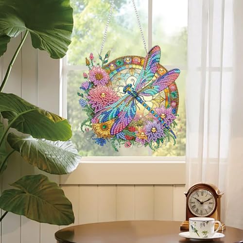 AIBOERL 2 Pack Diamond Art Kits for Adults, Bird Acrylic Hanging Suncatcher - color: DP03257