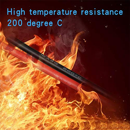 BNTECHGO 12 AWG Silicone Wire Red Black 10ft Stranded Tinned Copper Wire - color: silicone wire red and black, size: 12 gauge silicone wire each color 10 ft