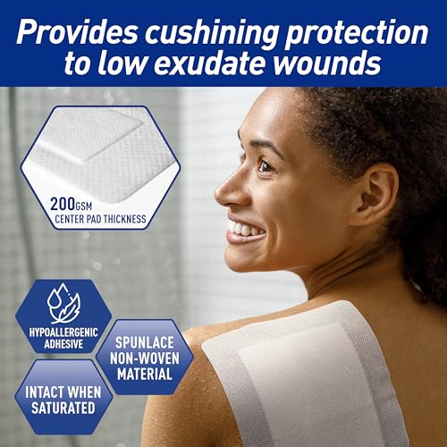 MED PRIDE Bordered Gauze Island Dressing,Sterile Absorbent,6x8 in,10-Count - size: 6''x 8''