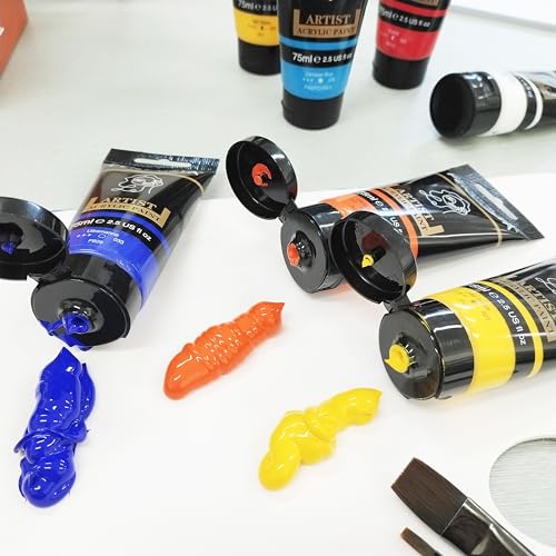Professional Heavy Body Acrylic Paint Sets-12 Colors(75ml/2.54oz) - color: 12 colors