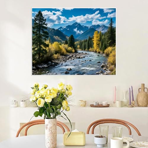 askkqtx Landscape Paint by Numbers Kit for Adults Frameless 16x20 Inch