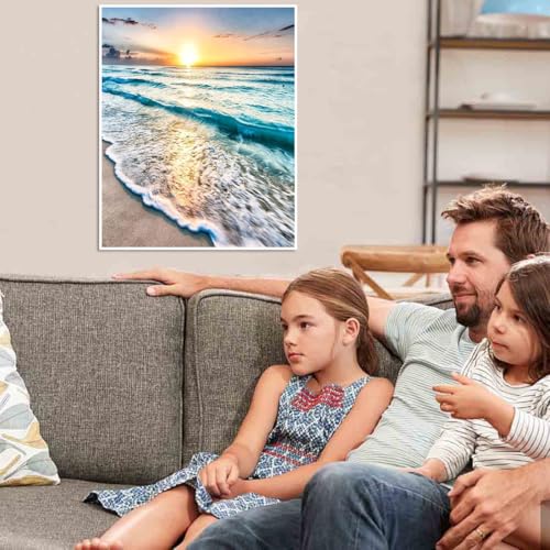 VIGEGU Beach Landscape Paint by Numbers Kit for Adults with Framed - color: Paint by Numbers-0729-08