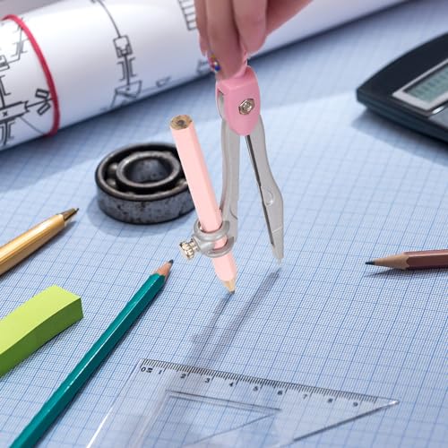 Compass Geometry Tool Protractor and Compass Set with Metal Box Drawing Compass with Rulers Math Compass Kit for Class Supplies and School 8 Piece