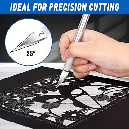 DIYSELF 100 Pack Hobby Knife Blades #2, Carbon Steel Replacement Blades - style: #2