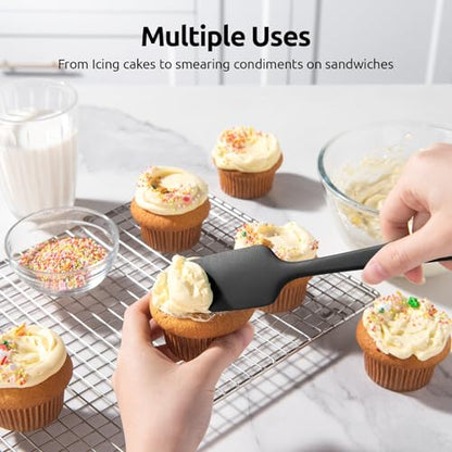 U-Taste 600ºF Heat Resistant Silicone Spatulas for Cooking, 4Pcs/Black - color: Black