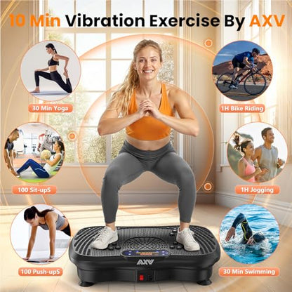 AXV Vibration Plate Exercise Machine Fitness Platform Body Vibrating Board - color: SLIM.BLACK